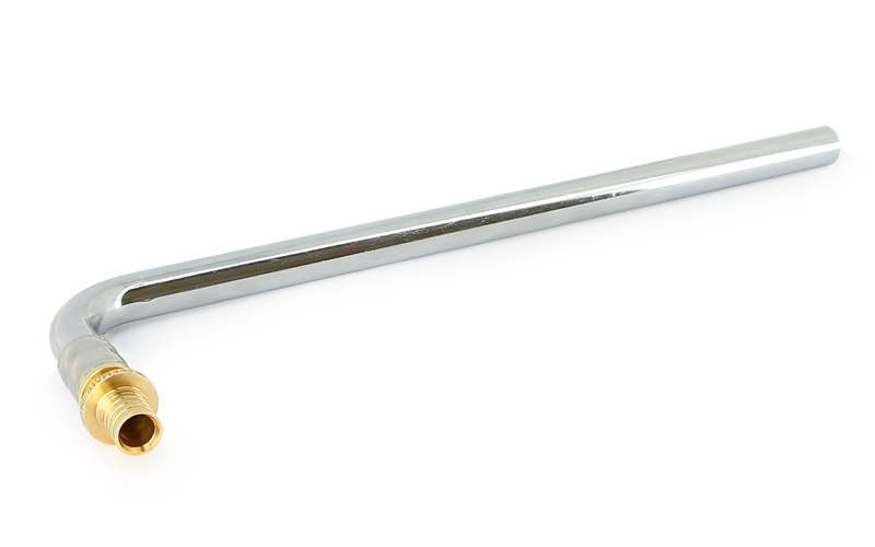 Угол Uni-fitt: надвижной, для подключения радиатора, с никелированной трубкой